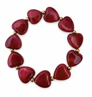 Harten armband Rood