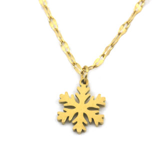 Necklace Snowflake s-steel gold