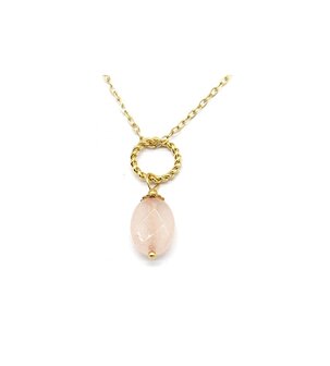 Necklace - Rose Quartz - s.steel gold or silver