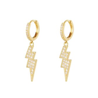 Earrings flash gold plated, silver or gold bliksem