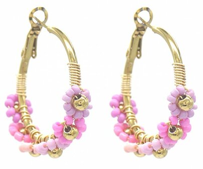 Earrings Flowers s.steel 3.2cm