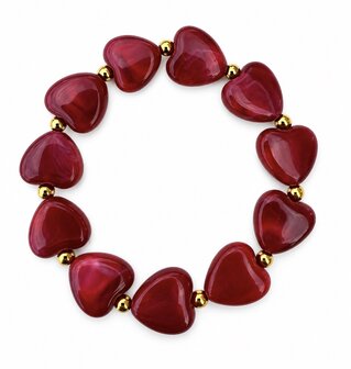 Harten armband Rood
