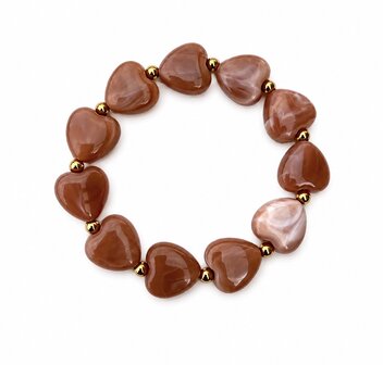 Harten armband Roze