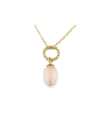 Necklace - Rose Quartz - s.steel gold or silver