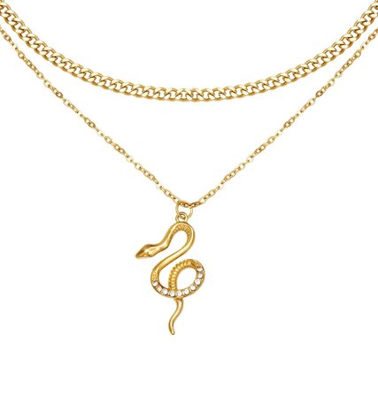 Ketting Chained Snake goud of zilver s.steel