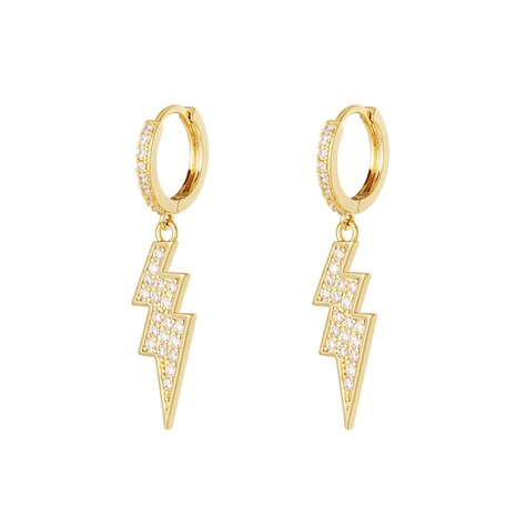 Earrings flash gold plated, silver or gold bliksem