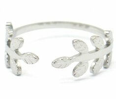 Ring blaadjes s.steel verstelbaar zilver of goud